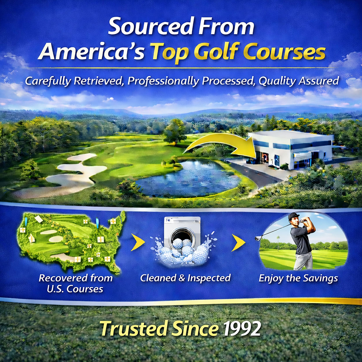 Save over 50 percent compared to new Top Flite balls