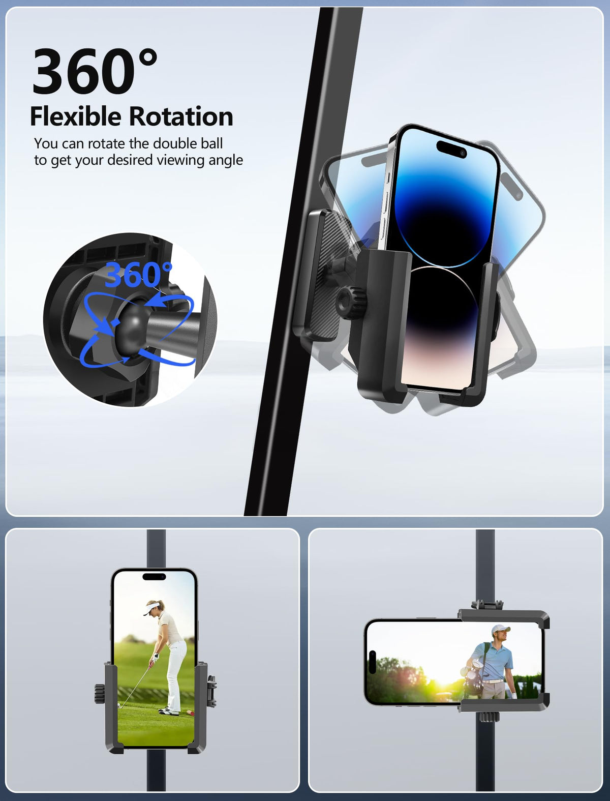 TopGo anti-slip silicone protection prevents slips on the golf cart shaft.