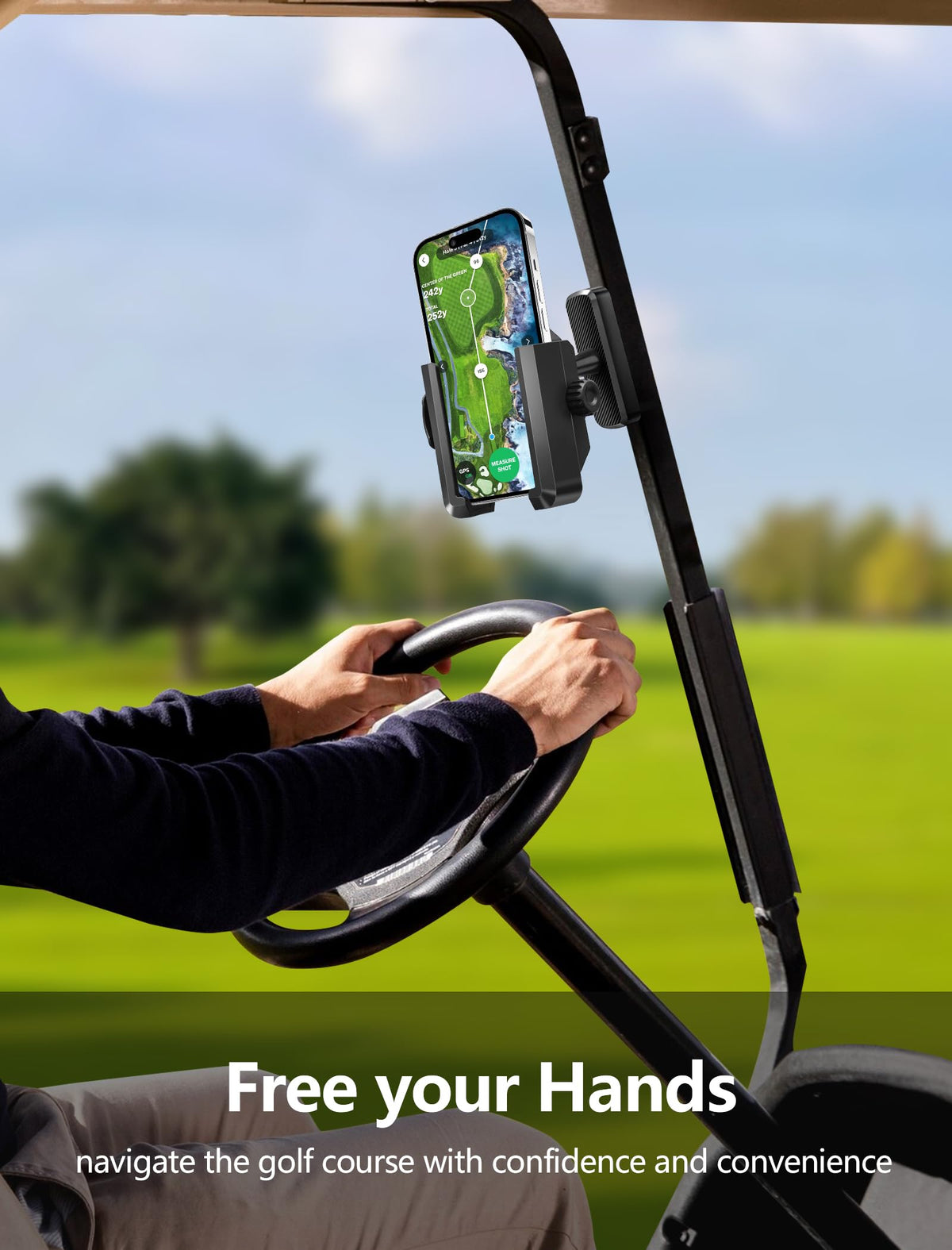 TopGo durable magnet system provides steady hold on rough fairways.
