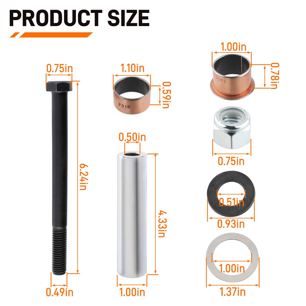 Topkidame claw copper sleeve kit enhances durability and wear resistance