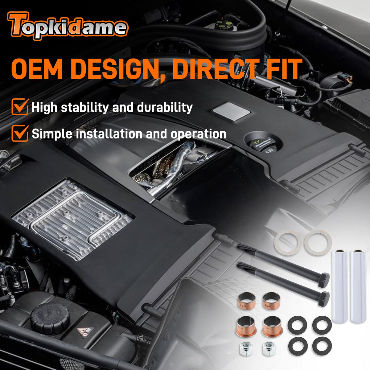 Topkidame included accessories ensure complete installation with screws, nuts, and washers