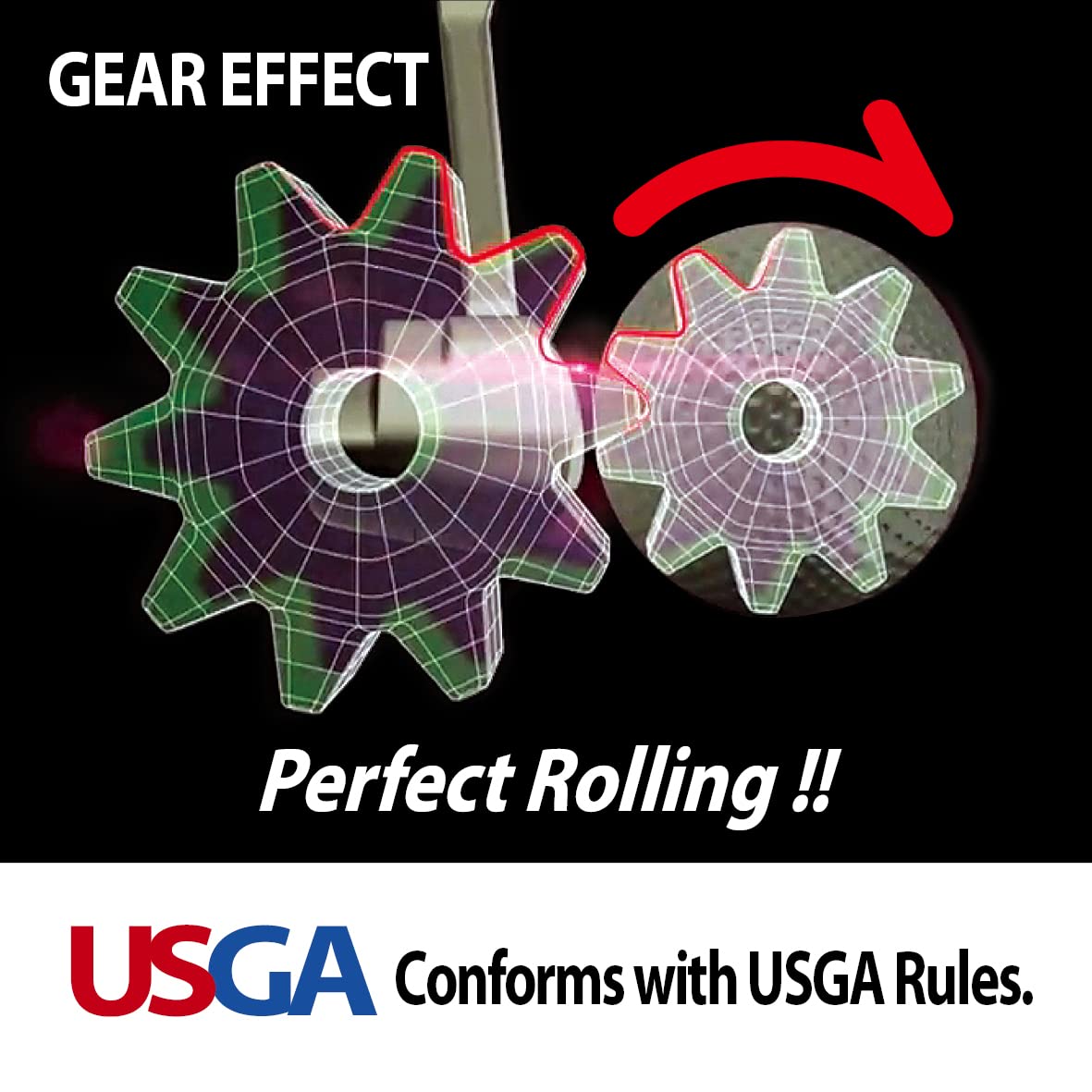 TOP SPIN Tour Feel Blade gear effect rotates easily for a consistent stroke