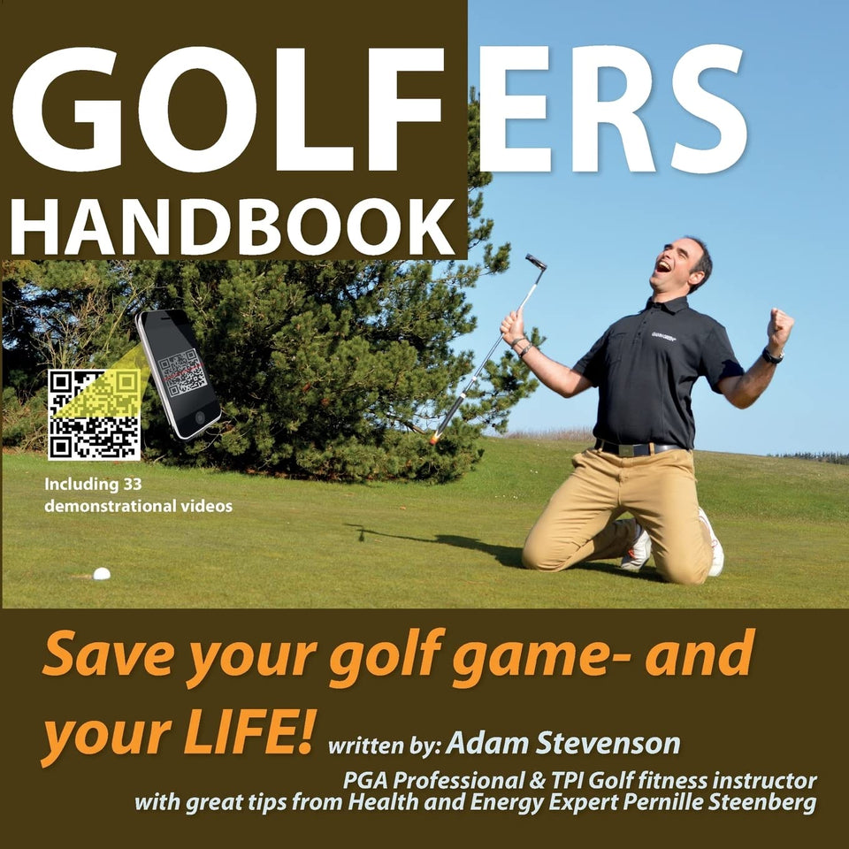 Toptryk Grafisk Golfers Handbook cover presents swing efficiency tips for safer, more confident play
