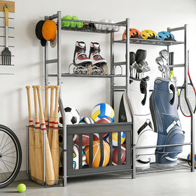 TORACK golf bags stand with ball storage keeping gear organized.