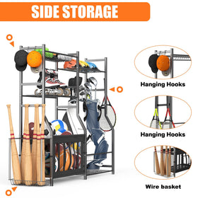 TORACK golf bags stand shows tool-free assembly with labeled parts.