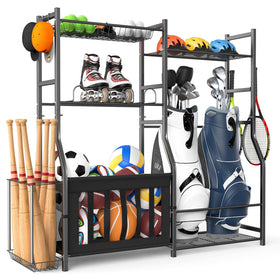 TORACK golf bags stand storing two bags neatly for easy club access.