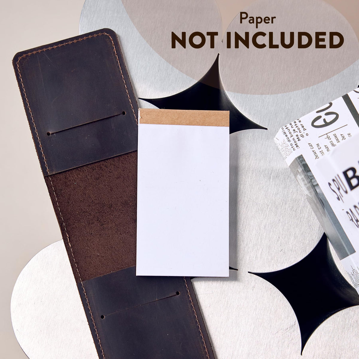 TORAKIP Leather Scorecard Holder open inside, organized pockets for scorecards.