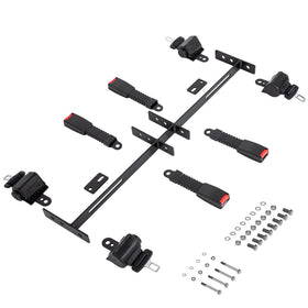 Toriexon golf cart seat belt kit front view shows durable four-passenger safety