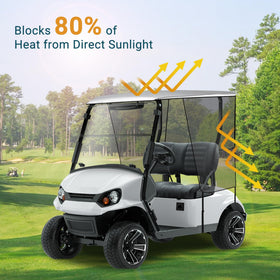 Toriexon half-surrounded design provides shade with ventilation for Yamaha carts.