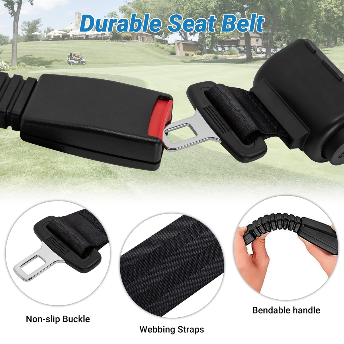 Toriexon 47-inch retractable belt adjustable for front or rear seats
