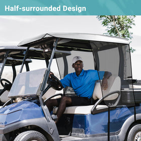 Toriexon ventilated side mesh and back maintain visibility while shading the cart.