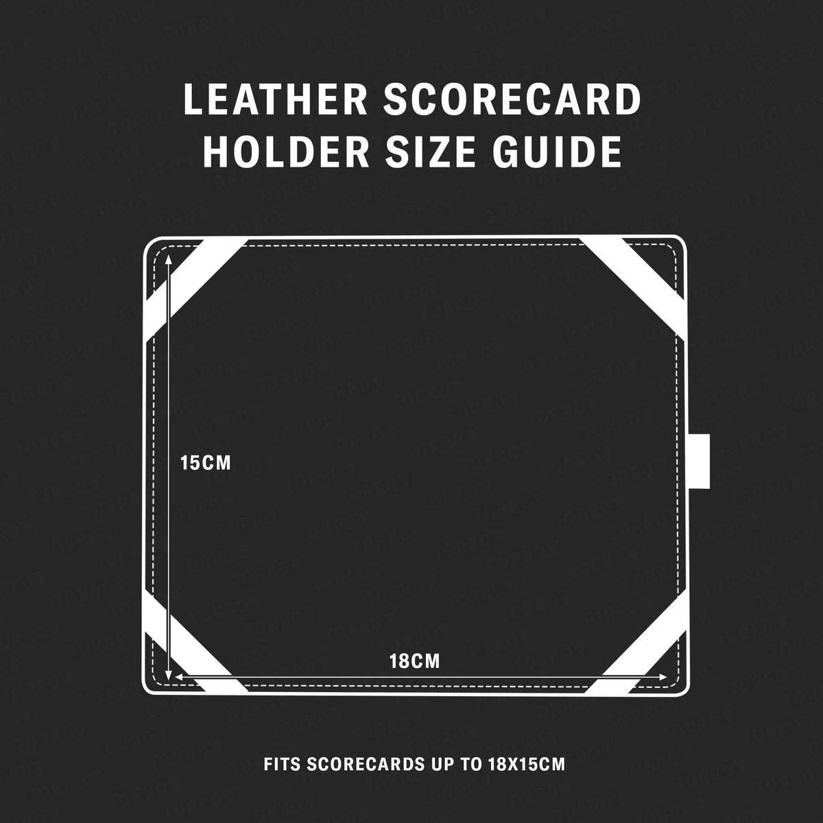 TORRO golf scorecard holder back view highlights external card slot and gift-ready presentation.