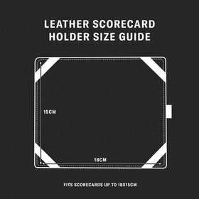 TORRO golf scorecard holder back view highlights external card slot and gift-ready presentation.