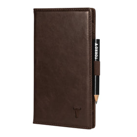 TORRO golf scorecard holder front view shows slim profile and magnetic closure.