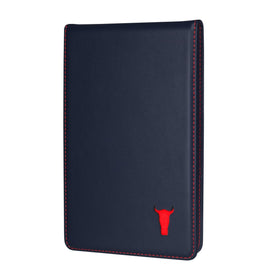 TORRO golf scorecard wallet in navy blue with a slim premium leather silhouette.