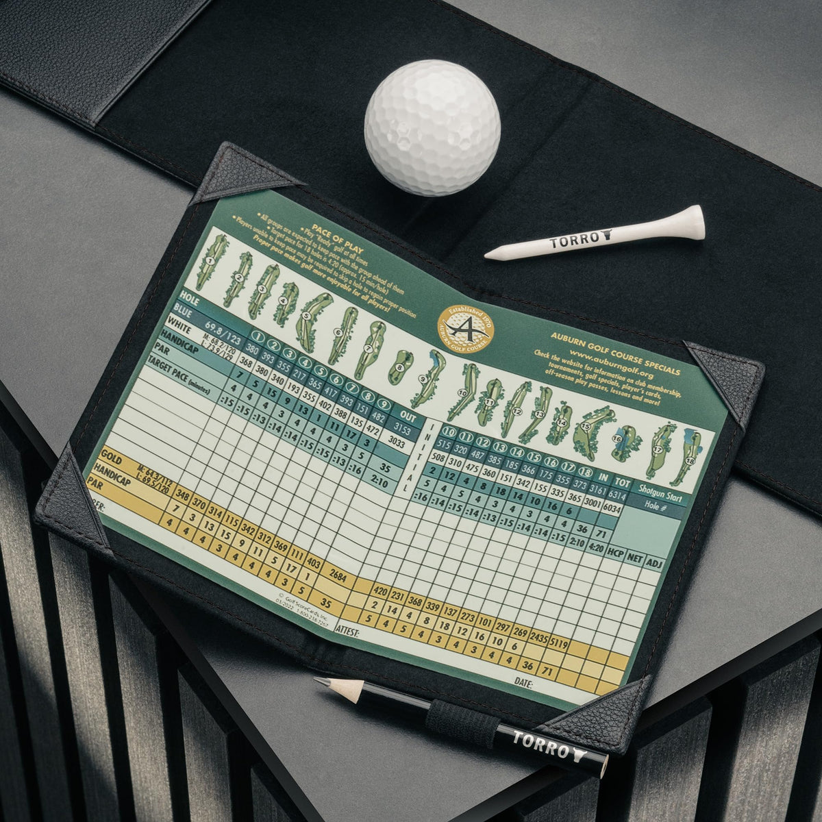 TORRO golf scorecard yardage holder detachable magnet release for quick sharing