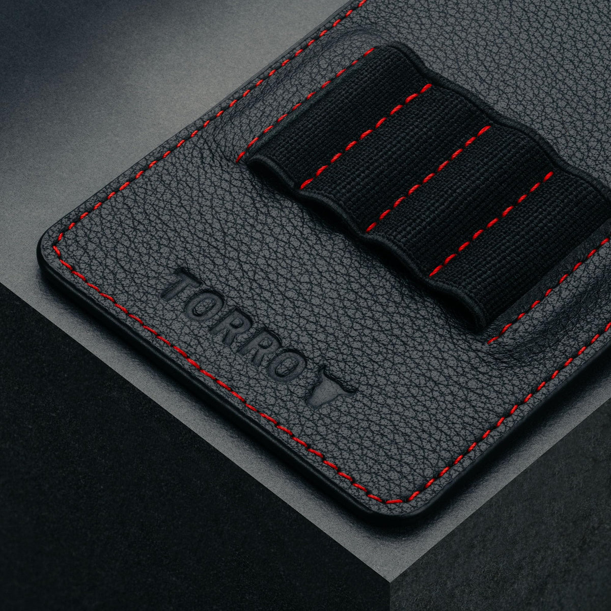 Close-up of TORRO Leather Tee Holder highlighting premium texture and craftsmanship.