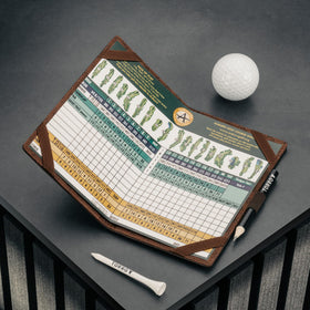 TORRO scorecard holder side view with pencil loop for quick course access.