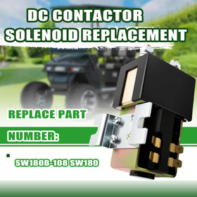 Totuhuid SW180B-108 48V solenoid side view highlights rugged shell design for vibration resistance.
