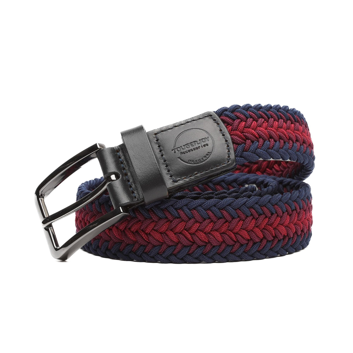 TOUGERJOY woven stretch belt closeup highlights flexible material for comfortable movement.