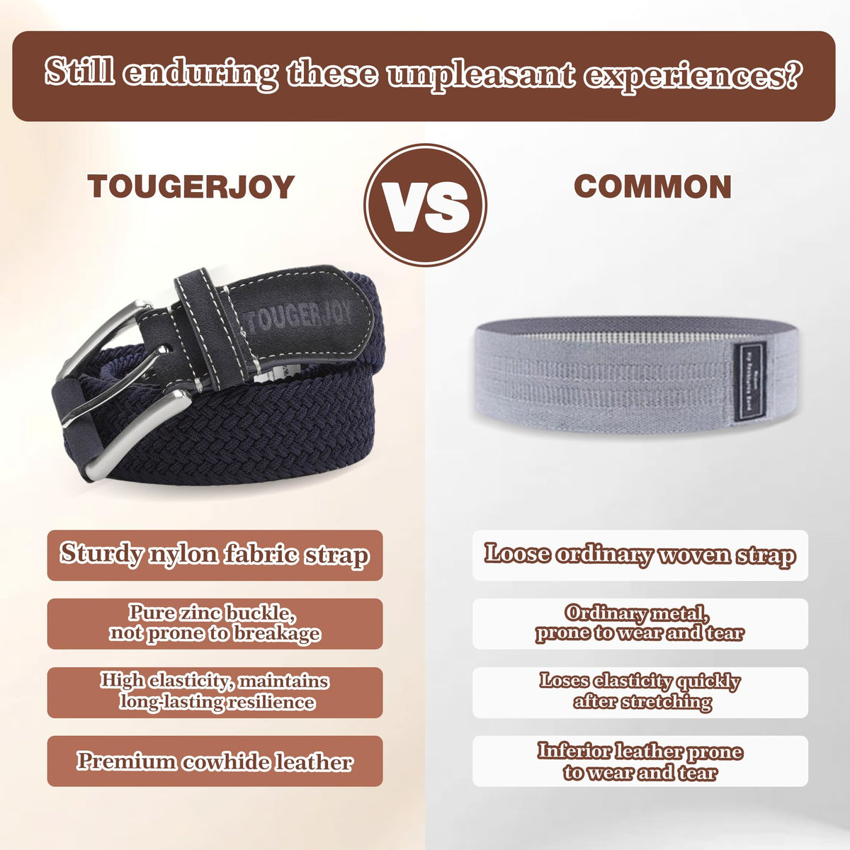 TOUGERJOY multicolor strap belt offers versatile styling options