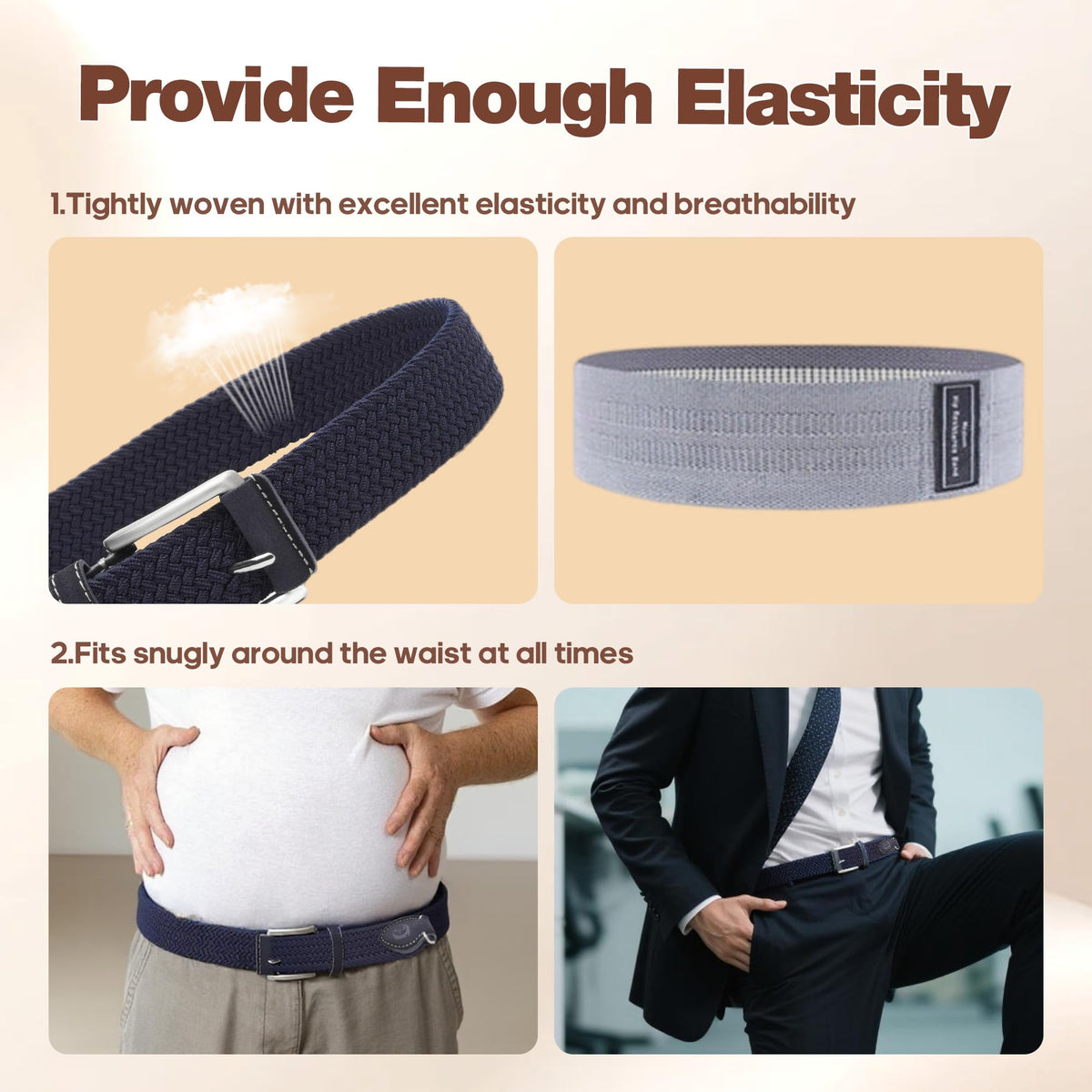 TOUGERJOY no-hole buckle design delivers clean, modern look