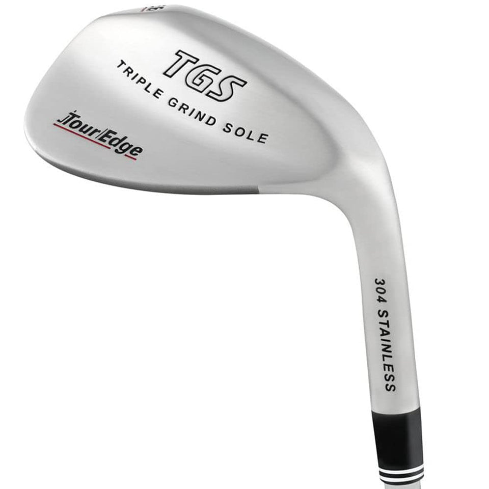 Tour Edge TGS Stainless ladies wedge with LRH triple grind sole enhances greenside versatility.
