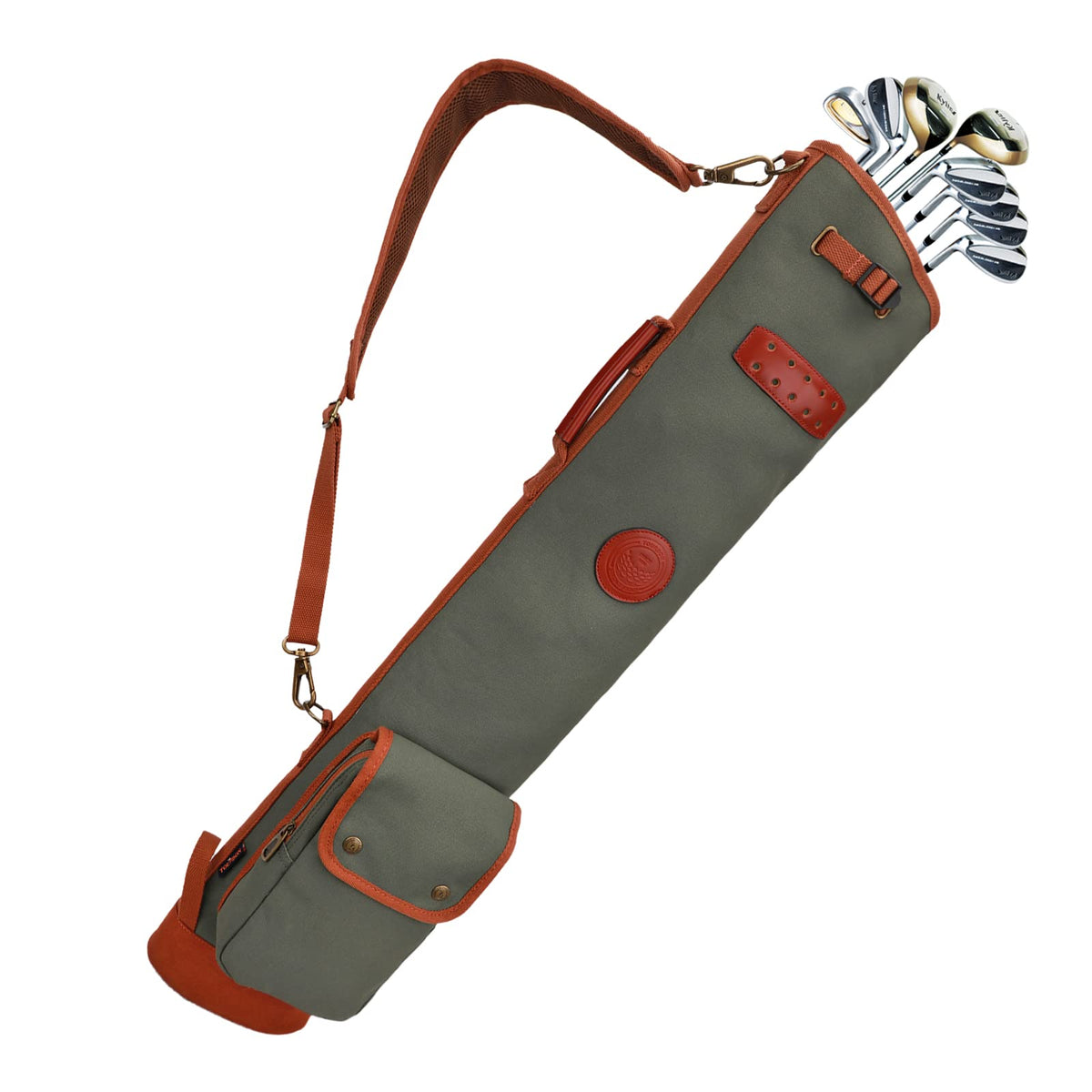 TOURBN canvas lightweight Sunday golf bag with foldable design for travel convenience.