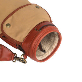 Tourbon canvas golf bag in use on a course showing compact, organized gear.