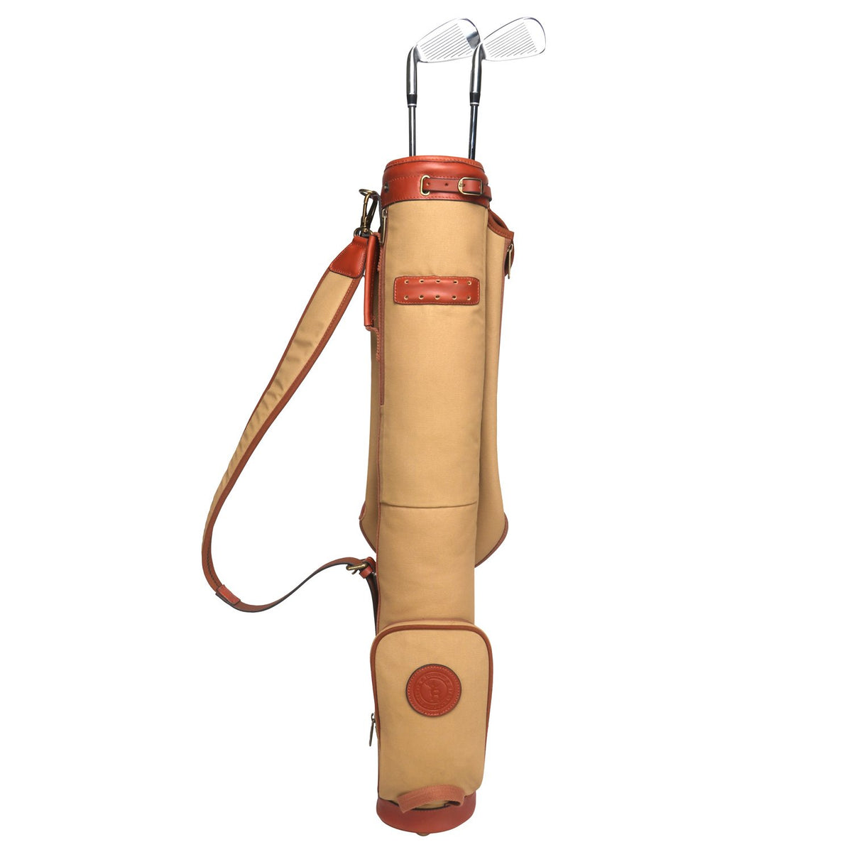 Tourbon canvas golf bag with open top for easy club access on the course.