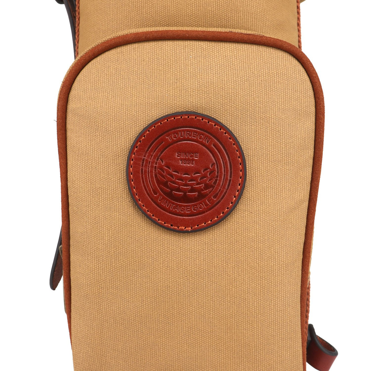 Tourbon bag detail highlighting a rigid base for stability