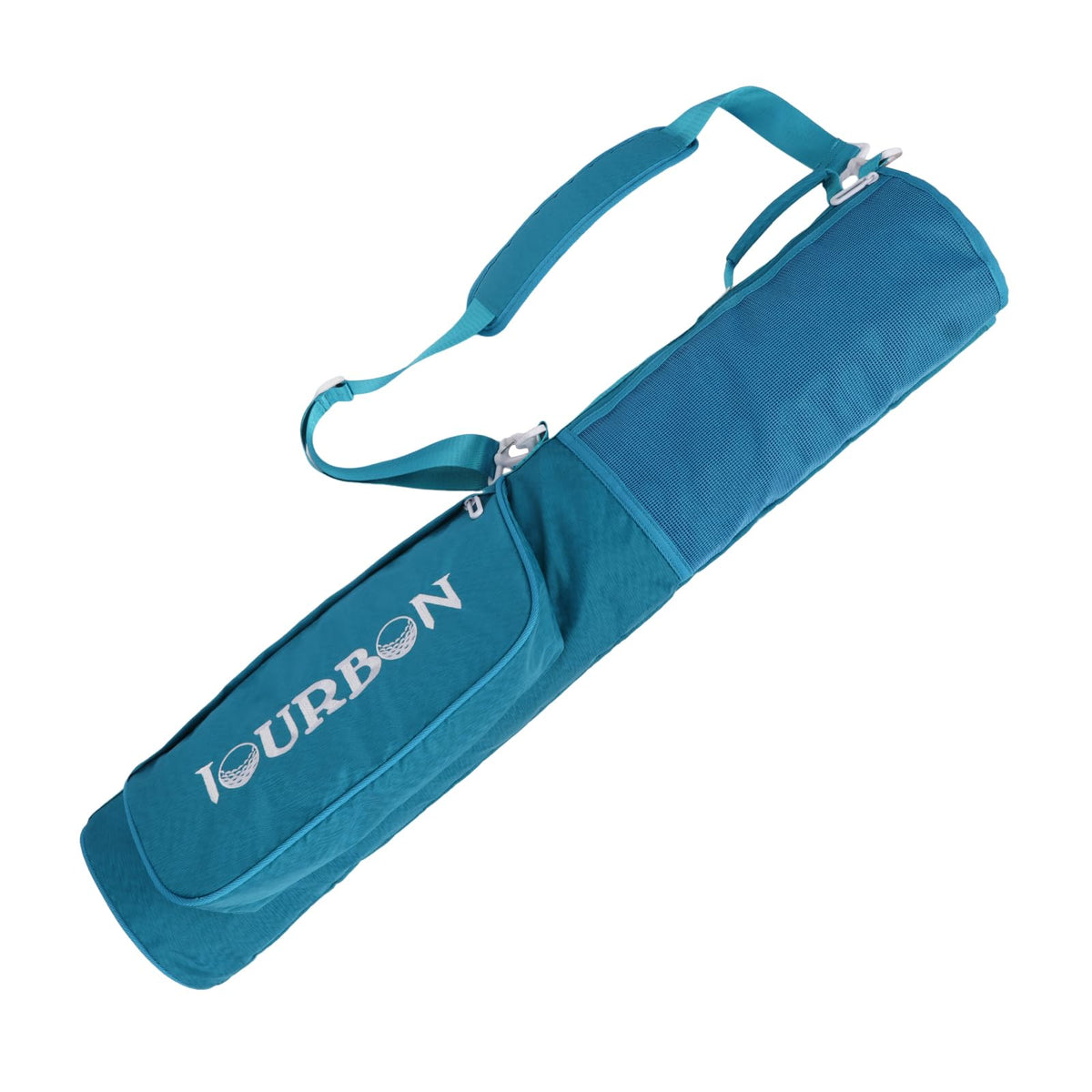 TOURBON foldable golf carry bag front view with compact fold for travel convenience.