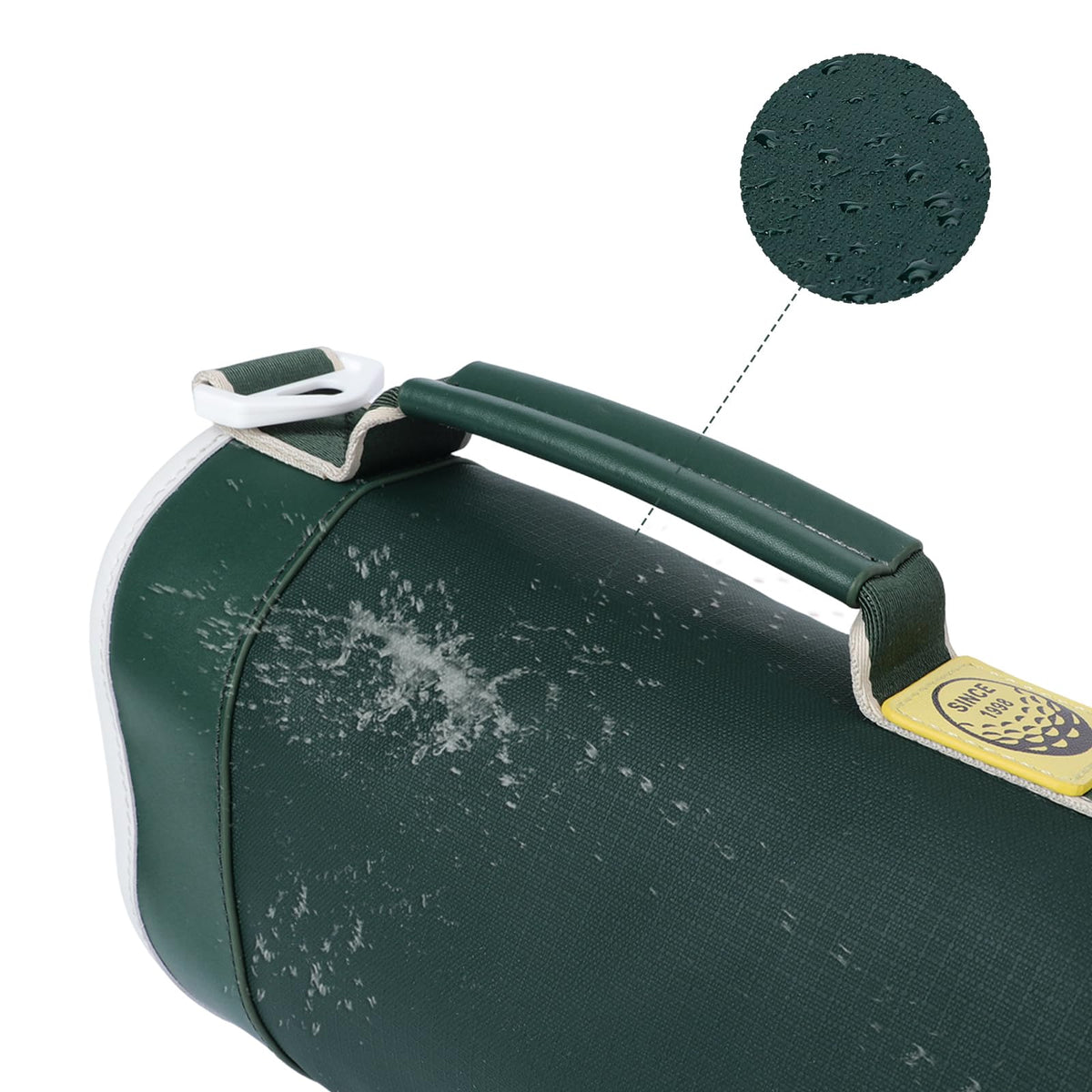 TOURBON front-pocket zipper storage shown for balls, tees, and small accessories.