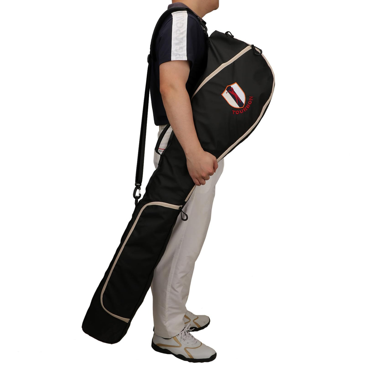 TOURBON golf bag Sunday carry back view includes convenient carry handle