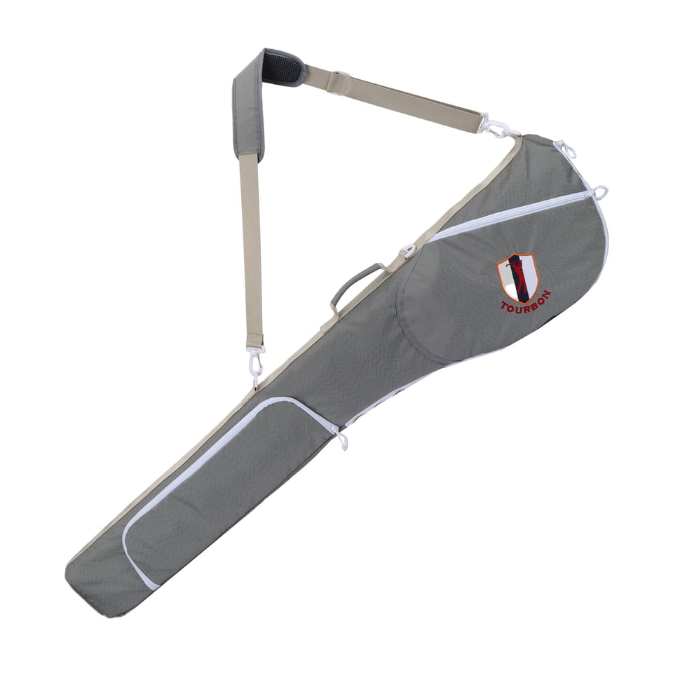 TOURBON Golf Bag Sunday Carry front view highlights lightweight design for easy transport.