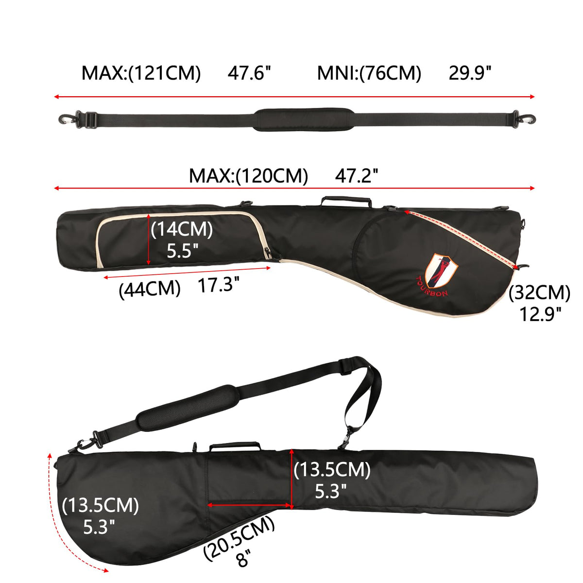 TOURBON golf bag Sunday carry open club holder demonstrates room for 3–10 clubs