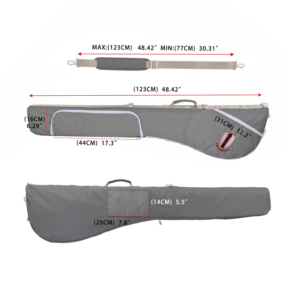 TOURBON Golf Bag Sunday Carry strap-and-handles show easy carrying and quick access.