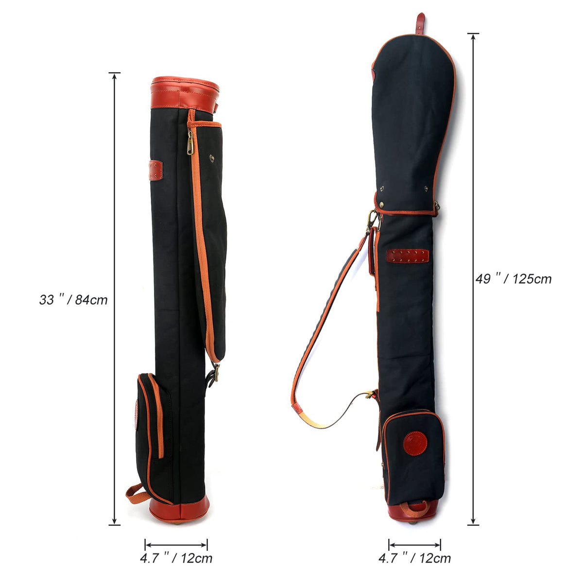 TOURBON bag with zippered ball pocket for quick access on the course