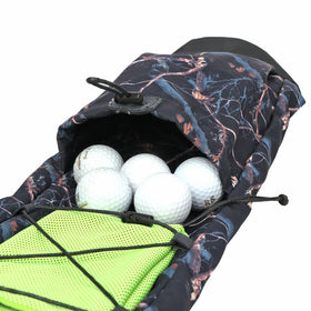 TOURBON bag pockets for balls, tees, and tools.