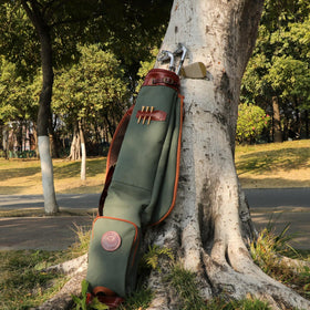 Tourbon Vintage bag canvas-leather texture highlights durable classic style.