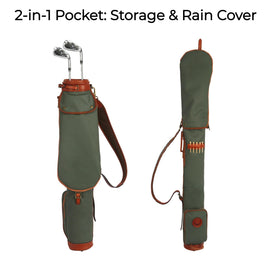 Tourbon Vintage bag lower-front-pocket stores balls and small essentials.