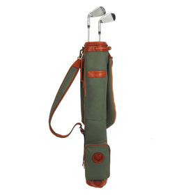 Tourbon Vintage golf club carry bag mouth-open shows quick access to clubs.