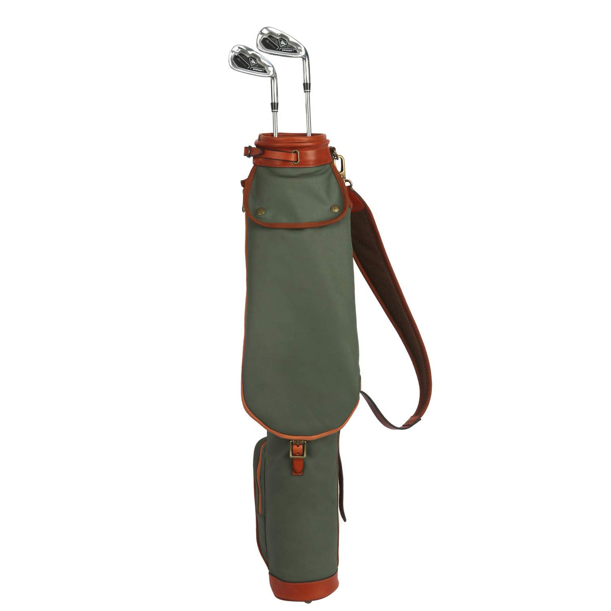 Tourbon Vintage bag top-handle and strap for comfortable hands-free transport.
