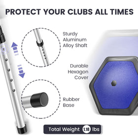 ToVii golf travel bag support rod extended shows strong aluminum construction for safe transport