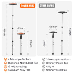 ToVii Golf Travel Bag Support Rod folded compact fits easily in luggage.