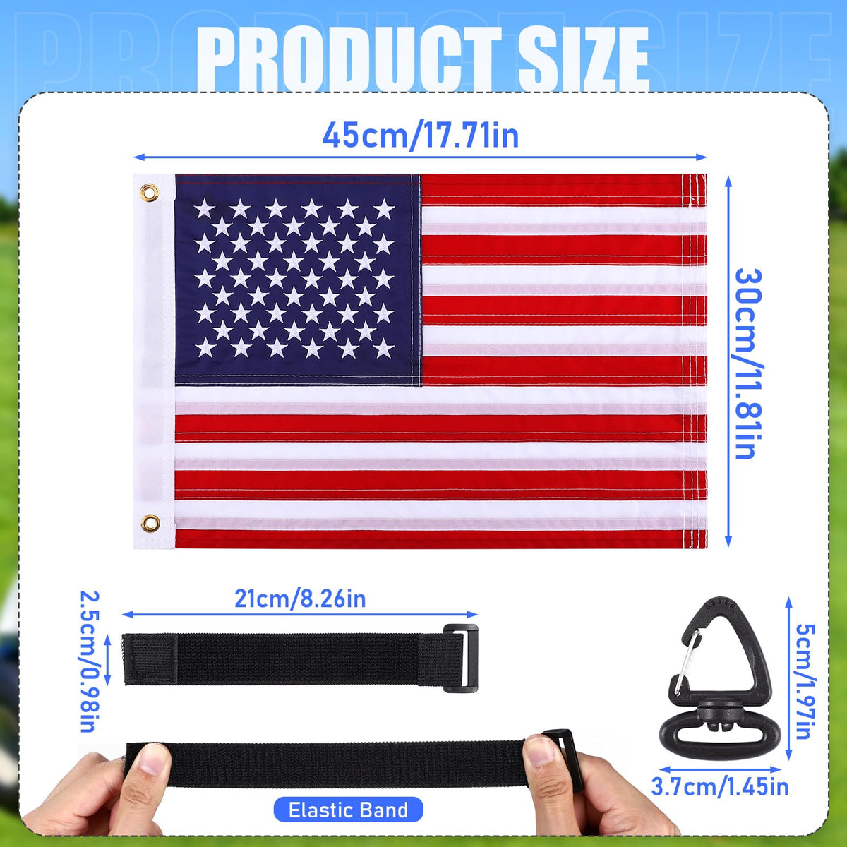 TOBWOLF elastic strap bracket enables quick, tool-free flag installation.
