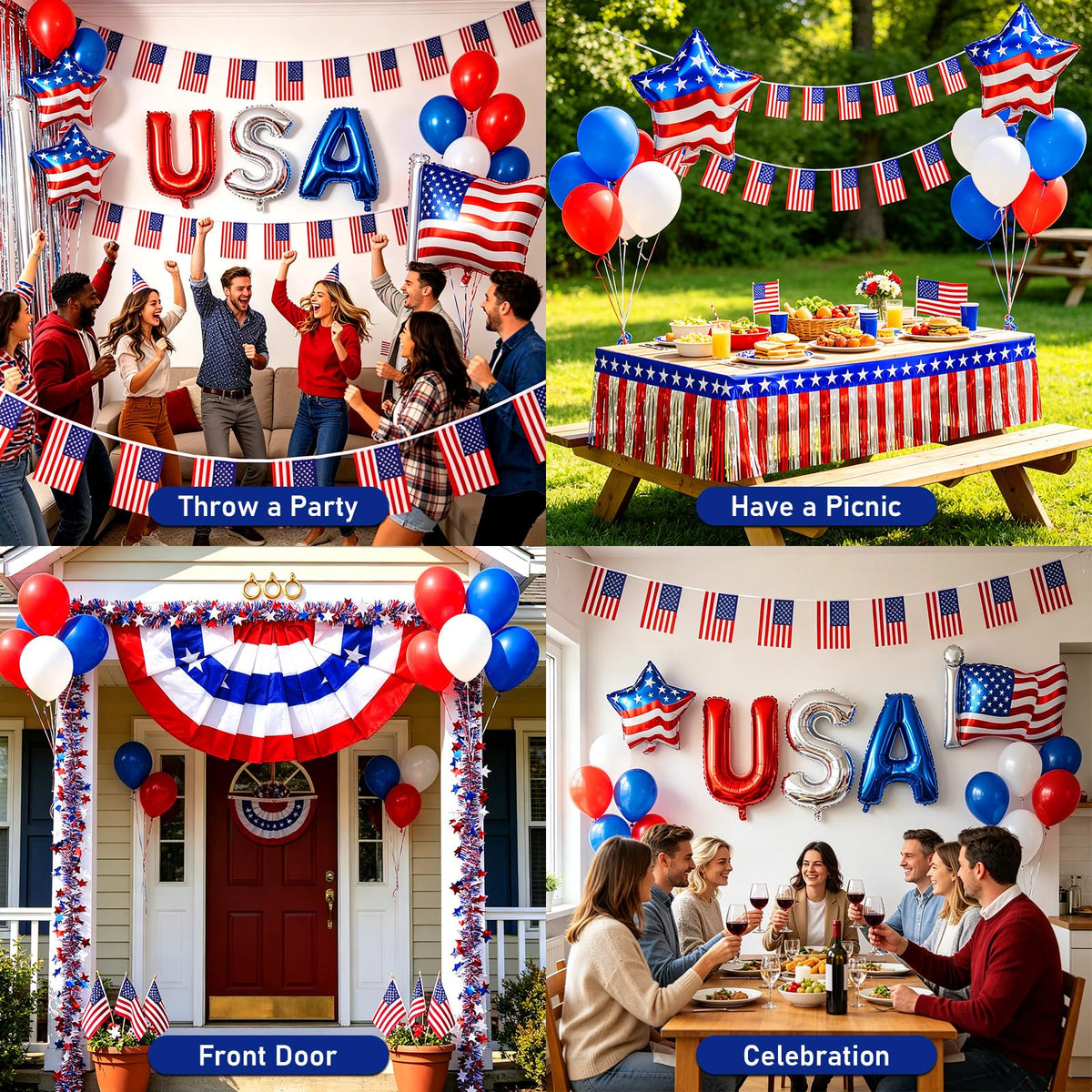 TowWolf foil balloons USA design enhances 250th celebration messaging.