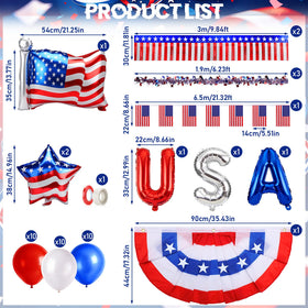 TowWolf foil fringe garland adds shimmering red, white, blue accents.