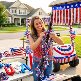 TowWolf patriotic golf cart setup delivers a complete look in minutes.