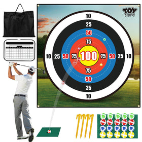 TOY Life chipping golf mat with 6.5ft bullseye for backyard precision practice.